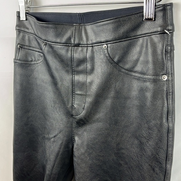 Spanx Black Faux Leather-Like Pull-on Ankle Stretchy Skinny Pants Size S -‎ NEW - Picture 6 of 12